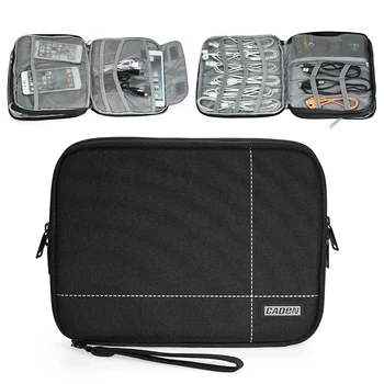 

Outdoor Tool Double Layer Travel Bag Gear Organizer Storage Bag Handbag Electronics Accessories USB Cable Organizer Bag Case