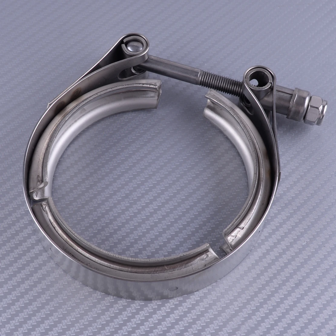 

DWCX Universal 3" Stainless Steel 304 V-Band Flange Clamp Tool For Turbo Exhaust Down Pipes Silver