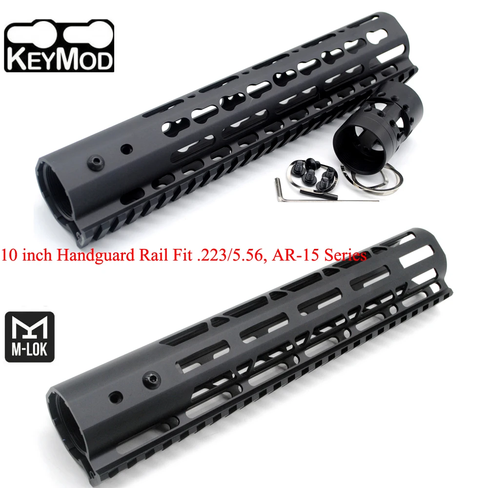 Aplus 10 ''дюймовый Сверхлегкий Keymod/M-lok стиль Handguard Rail Fit. 223/5. 56 M4/M16/AR-15 Пикатинни поплавковая система крепления Черный