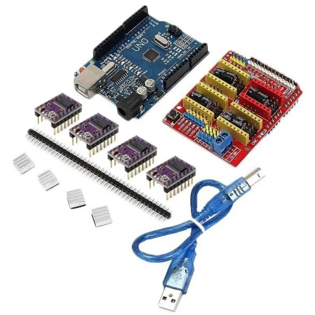 CNC Shield UNO. R3 плата DRV8825 драйвер радиатор наборы для Arduino. 3D-принтеры