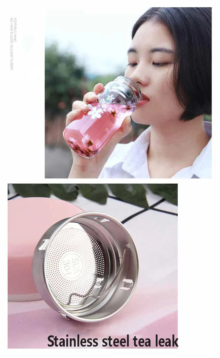 High Temperature Resistant Glass Cup Anti-scalding Cup Set Tea Strainer Hand Glass Water Cup Crystal Water Bottle Milk Bottle