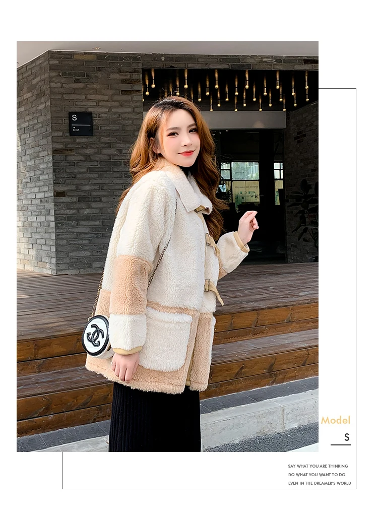 Пальто из овечьего меха для женщин, новинка, модное зимнее меховое цельное бархатное комбинированное цветное пальто из искусственного меха