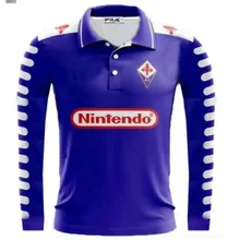 С длинным рукавом 1998 1999 Ретро Fiorentina футбольные майки BATISTUTA RUI Коста на заказ винтажные Ретро Футбольные Футболки