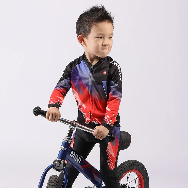 Ребенок команда велосипед Джерси Детские комплекты комплект для велоспорта для верховой езды Костюмы Mtb детский велосипед, одежда для мальчиков, спортивный костюм для девочек, с длинными Наборы
