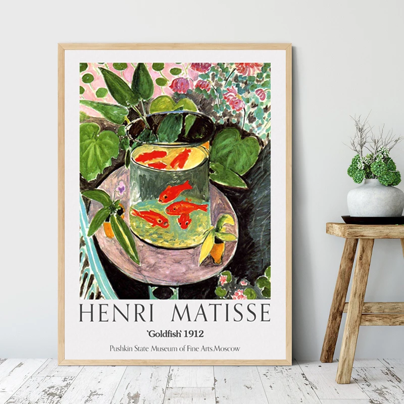 Выставочный постер Matisse с Анри Матиссом картина Золотая рыбка печать на холсте