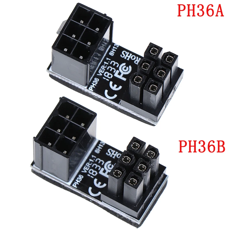 

1pc Graphics Card Power Supply Connector 6PIN Adapter 180Degree Turning