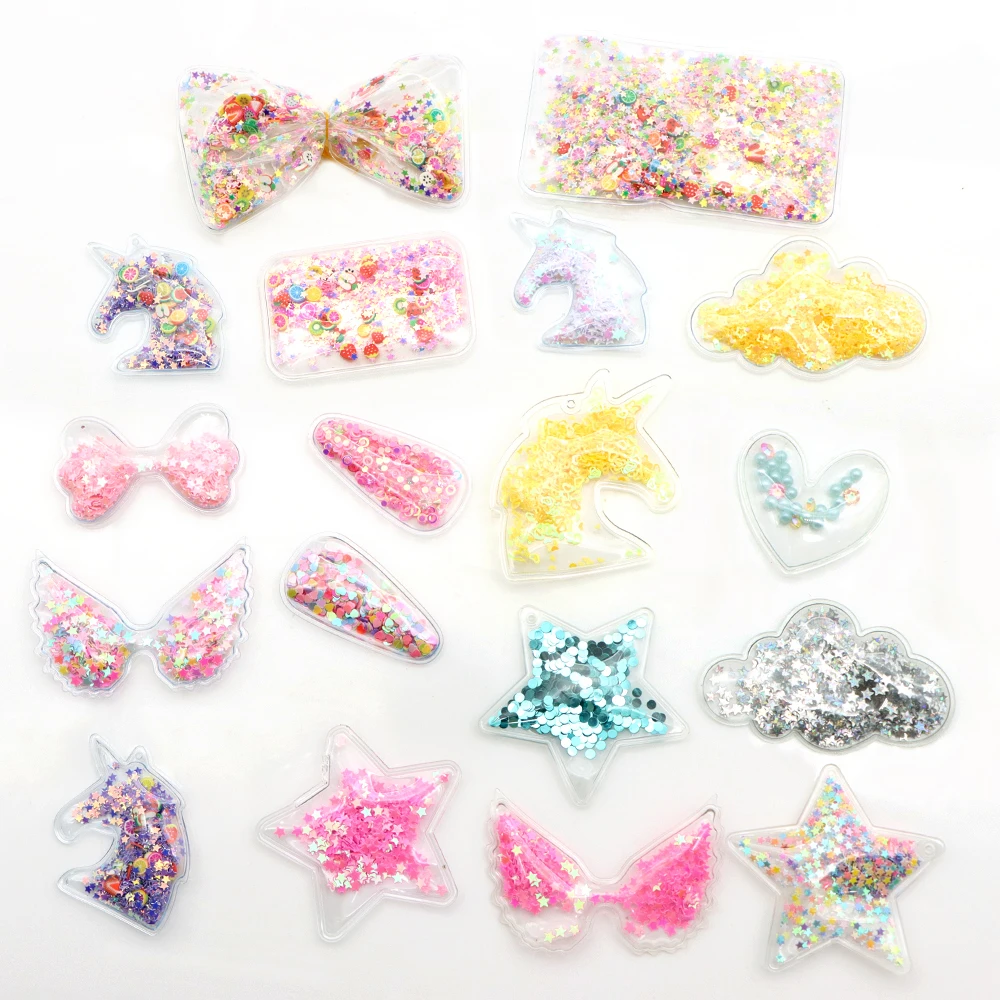 Random Sell Fruit Christmas Acrylic Shakers Quicksand 3D Resin Bead For Phone Case Decoration,DIY Hair Bow Decor,1Yc11361