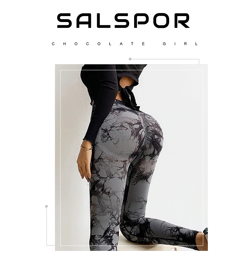 amazon leggings SALSPOR Sexy Push Up Bubble Butt Leggings Women Seamless Fitness Tie Dye High Waist Leggins Gym Workout Sport Leggings Women flare leggings