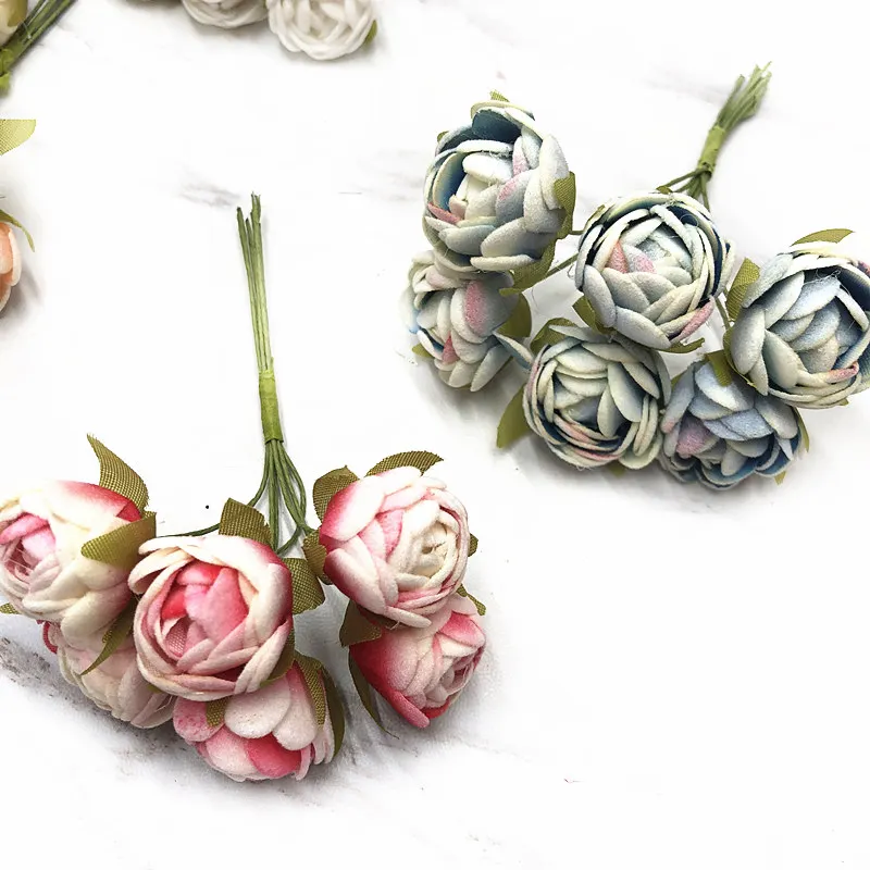 YOOROMER 6 шт. PE маленькая Роза искусственный шелк цветочное свадебное украшение DIY ВЕНОК Свадебная вечеринка Искусственный цветок