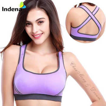 

Women Fitness Bra Seamless Bra Anti-sweat Shockproof Padded Gym Crop Women Push Up Sport Bra Tops