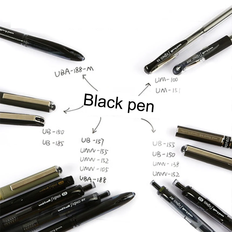uni-ball 207 penne gel retrattili, micro punta (0,5 mm), nero, 12 pezzi