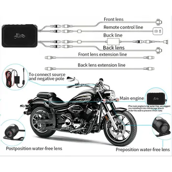 

HD 1080P Motorcycle Sports Dual Camera DVR Motor Dash Cam with Special Dual-track Front Rear Recorder Motorbike Electronics