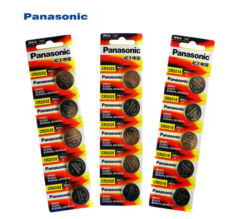 

Panasonic Original 15pcs/lot cr2032 cr 2025 cr2016 Button Cell Batteries 3V Li-lon Battery For Watch Remote Control Calculator