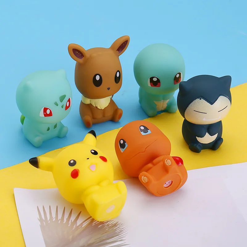 

Pokemon TAKARA TOMY Anime Figures Pikachu Model Children Bath Supplies Bath Toys Little Yellow Duck Toys Elf on The Shelf