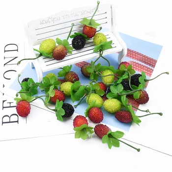 1020 Pieces DIY gifts box Christmas crafts artificial fruits fake flowers for scrapbook home decor wedding Crystal strawberry