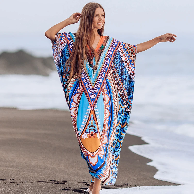 kimono largo mujer vestido vestidos de fiesta kaftan mujer vestido playa vestido transparente mujer vestidos elegantes para mujer Vestido caftán de talla grande para playa|Cover-up| - AliExpress