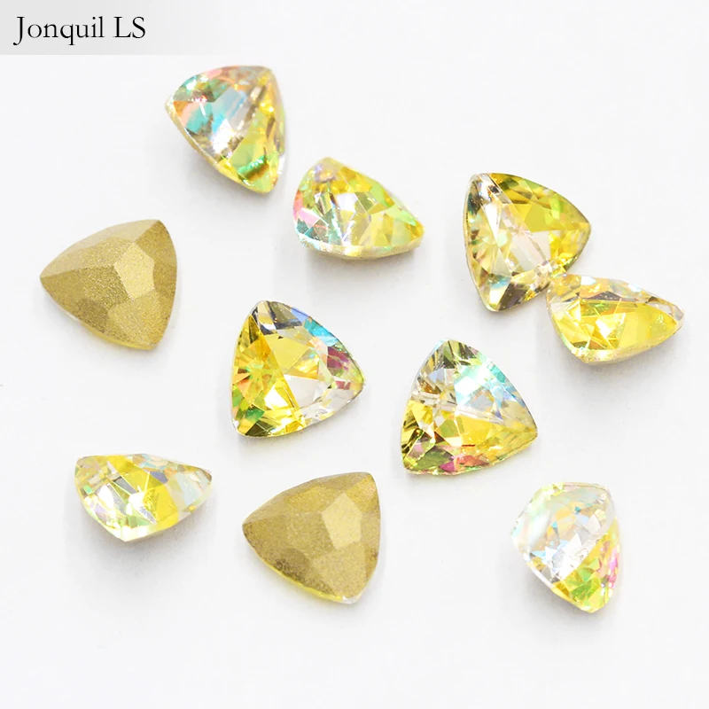 jonquil LS 50 шт. Лазерный цвет Trilliant K9 страз кристалл стекло горный хрусталь для ниального искусства ювелирные изделия для ремесла украшения из ткани Diy камни для ногтей - Цвет: jonquil LS