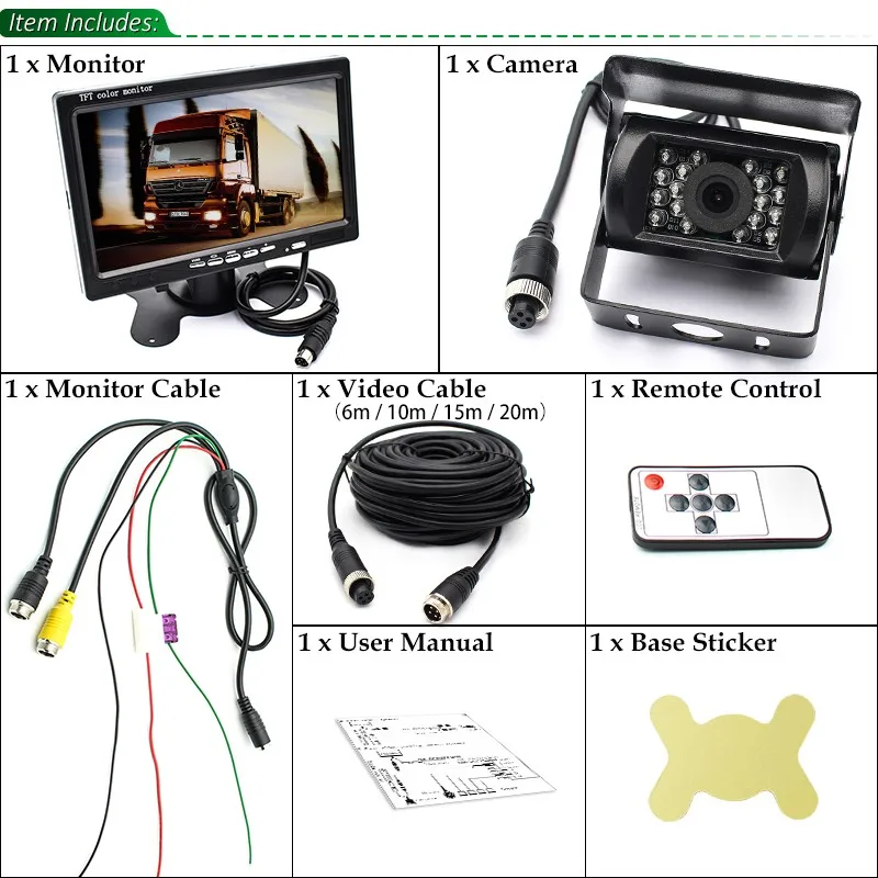 12 V-24 V 4Pin Водонепроницаемый Ночное Видение заднего вида с оборотным бэкапом CCD Камера " ЖК-дисплей монитор Комплект зеркал заднего вида для автомобиля для автобуса грузовика дом на колесах и т. д. вы можете использовать