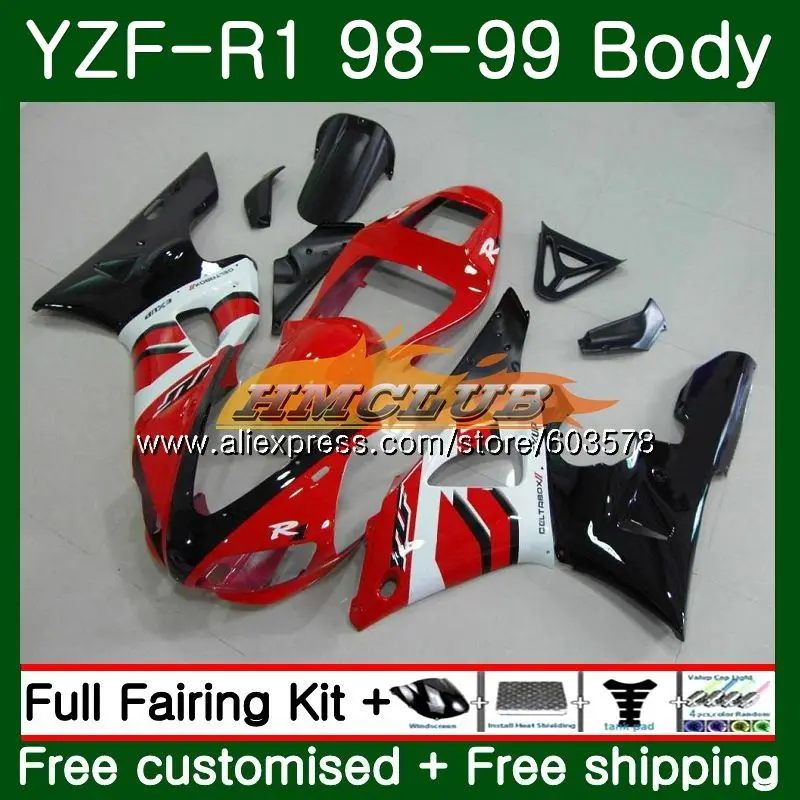 Для кузова Yamaha YZF R 1 YZF 1000 YZF1000 YZF R1 1998 1999 красная красивая 58CL. 17 комплект YZF-1000 YZF-R1 98 99 YZFR1 98 99 обтекатель - Цвет: No. 1