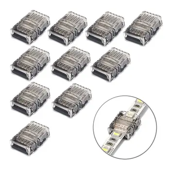 

10pcs 2pin 3pin 4pin 5pin 8/10/12mm LED Light Connector For LED RGB RGBW 2812 3528 5050 LED Strip Wire Connection Connector