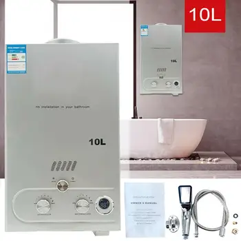 

10L 20KW Water Heater Natural Gas Propane Instant Tankless Hot Water Heater Boiler Water Shower Liquid Petroleum + Shower Head