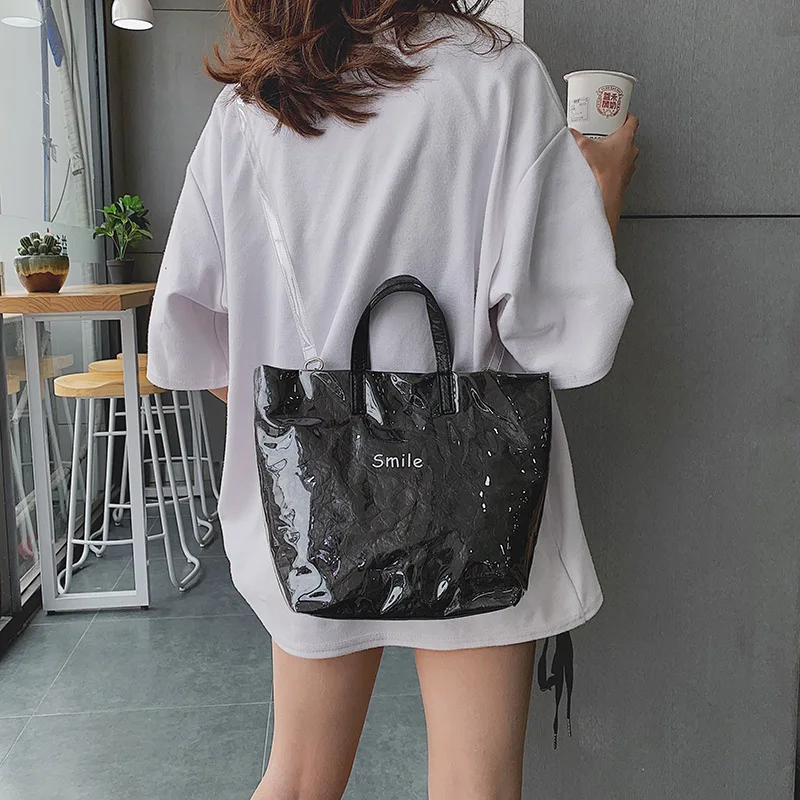 

JIULIN Female Bags Messenger-Bags Embroidery Small Vintage Black Panelled Women PVC