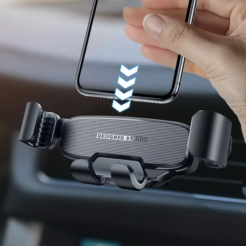 INIU гравитационный Автомобильный держатель для телефона в автомобиль, устанавливаемое на вентиляционное отверстие в салоне автомобиля крепление на зажиме без магнитной мобильного подставка-держатель для сотового телефона для iPhone Xiaomi huawei