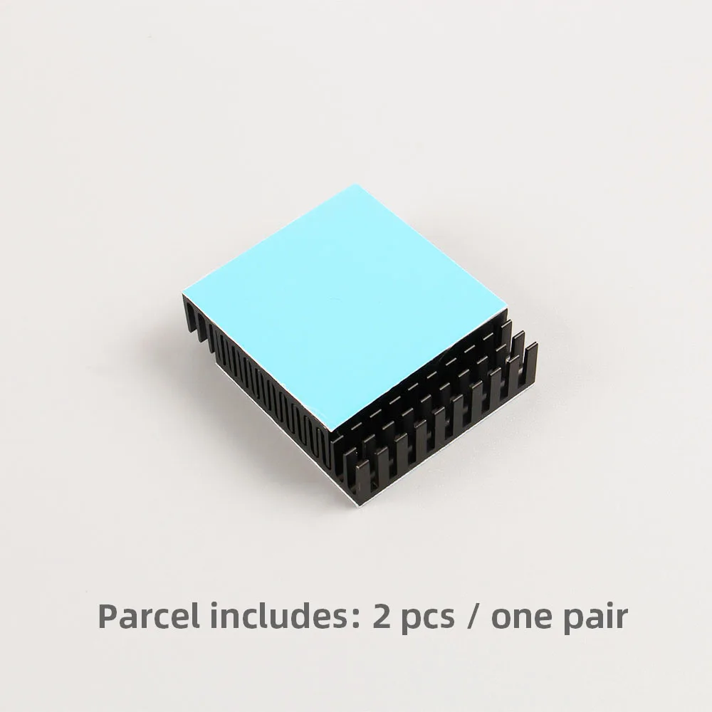 2pcs 알루미늄 방열판 40x40x11mm 알루미늄 라디에이터 쿨러 열 전도성 양면 접착 테이프 열 패드