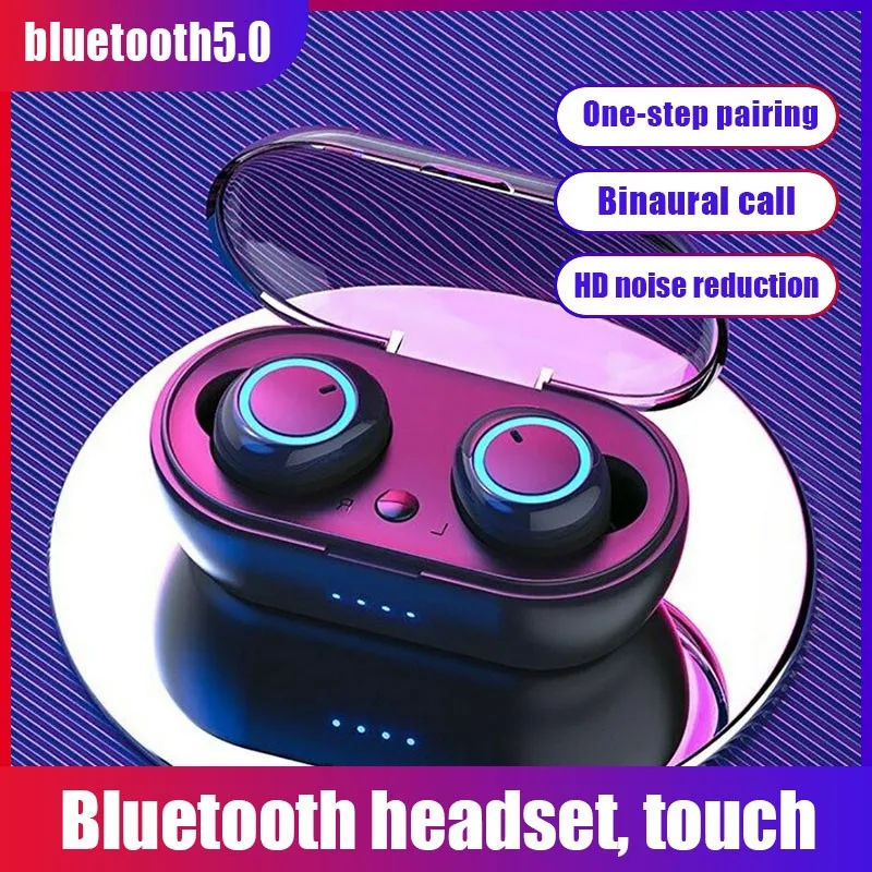 Беспроводные наушники Y50 TWS с зарядным боксом 450 мА 9D стерео Bluetooth 5 0