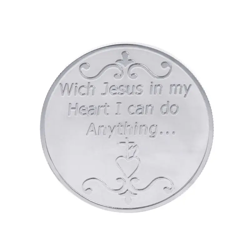 Памятная монета с Иисусом, благослови Бога, Серебряная Золотая коллекция, сувенирные подарки, художественные поделки, коллекционные монеты Q9QA
