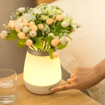 

Vase Night Lights 8 LEDs Touch Sensor Bedside Lamp Battery Built In Sleeping Lamp For Wedding Decoration Christmas Decor Gifts