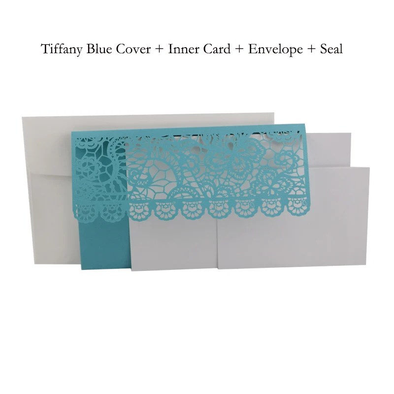 One Set Tiffany 1 шт. элегантная лазерная резка свадебные пригласительные открытки на заказ визитная открытка с открытка RSVP Свадебные украшения вечерние принадлежности - Цвет: One Set Tiffany
