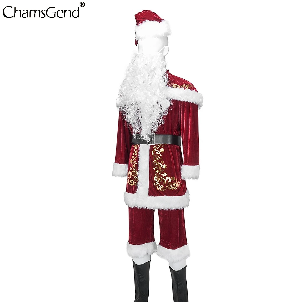 CHAMSGEND/карнавальный костюм из 8 предметов; Лидер продаж года; Рождественский костюм Санта-Клауса; одежда Санта-Клауса; рождественское платье; мужские костюмы# 4z