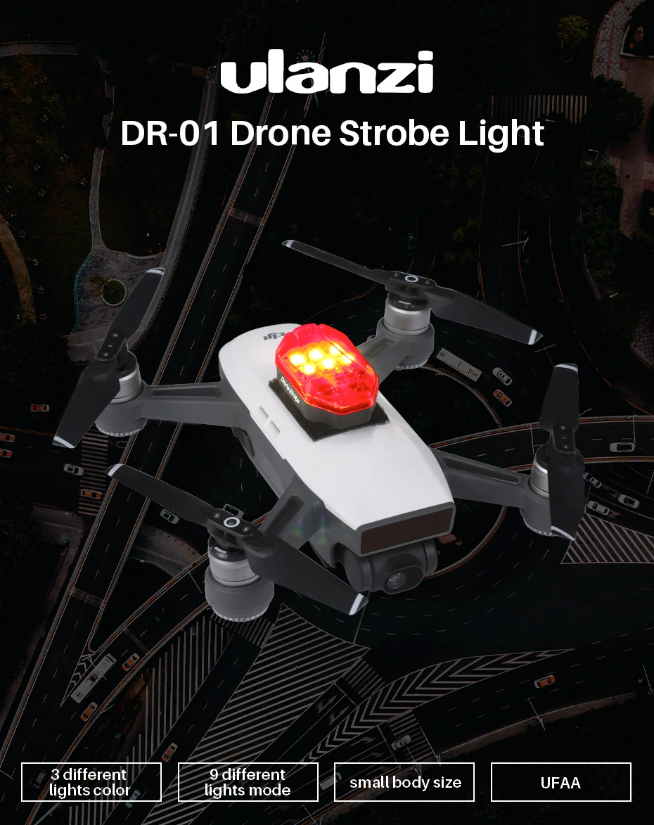 Ulanzi DR-01 RGB Dji MAVIC Mini Drone Strobe Light Anti-Collision Lighting Night Light Flight Indicatior Drone Searchlight