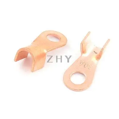 

2 Pcs Non-insulated Ring Tongue Copper Passing Through Terminals Wire Connector