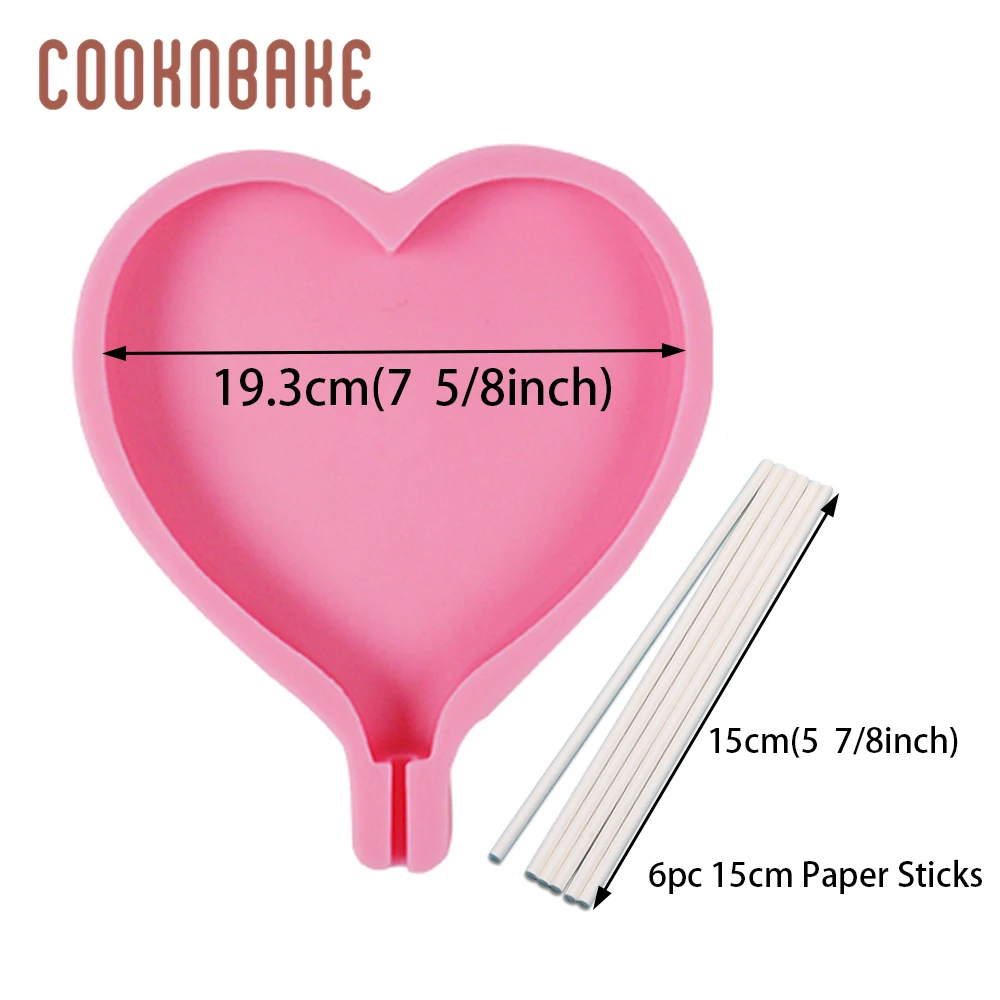 CDY-463 COOKNBAKE, силиконовая форма для леденца, большое сердце, инструмент для украшения торта, круглая форма для шоколада, конфет, сахара, леденцов, сделай сам, День святого Валентина - Цвет: CDY-463