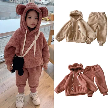 

Kids Baby Children Girls Boys ropa niña одежда для новорожденных Hooded Winter Jackets Sweatshirt Coats Pants