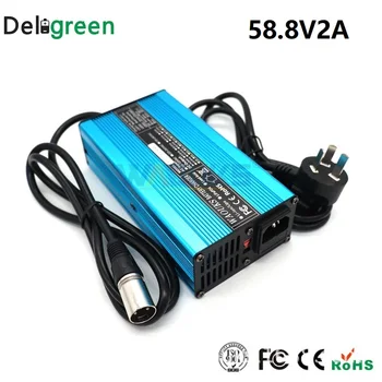 

58.8V 2A Blue Charger 14S Universal 51.8V li-ion battery Charger Output DC 58.8V With cooling fan