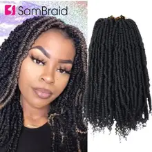 

SAMBRAID 14 Inch Bomb Spring Twist 24Strands/pack Flully Crochet Braiding Hair Synthetic Braids Hair Extensions For Women