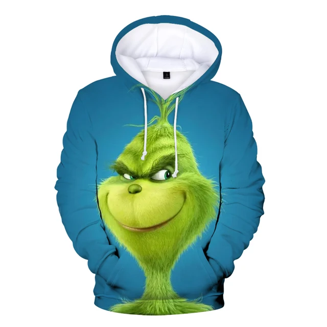 3d Anime Hoodie Green Grinch Men's Pullover Jacket Winter Casual Fashion Sweatshirt Cartoon Oversized Hoodie Street Men Clothing 12
