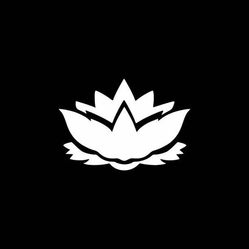 Черная/серебряная виниловая наклейка с цветком лотоса для кузова автомобиля на