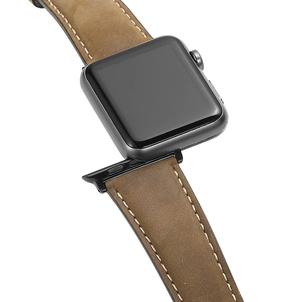Ремешок для Apple Watch, кожаный ремешок, аксессуары для iwatch, для серии 1/2/3/4, ремешок для часов 38 мм, 40 мм, 42 мм, 44 мм