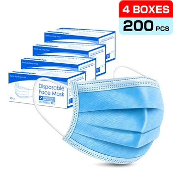 

50/100/200pcs Disposable Mask 3-Layer Non-woven Breathable Face mask Hygiene Elastic Mouth Mask