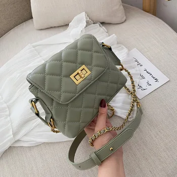 

2019 Korea Style INs Women PU Leather Handbags Purses Ladies Crossbody Shoulder Bags Girls Chain Mini Phone Bags Bolsos Feminina