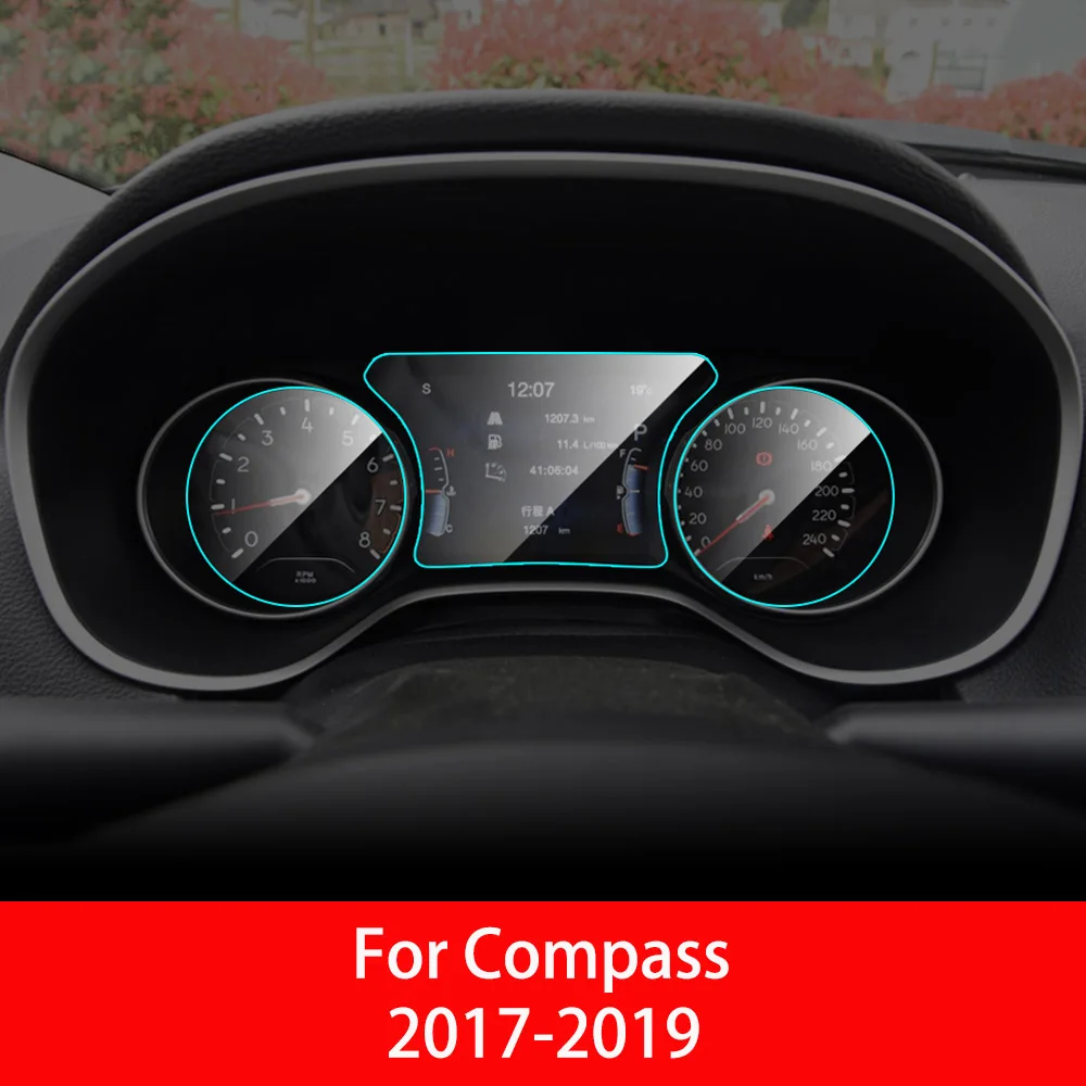 Автомобильная приборная панель, Защита экрана для Jeep Compass 2010-19, внутренняя пленка из ТПУ, Защитная пленка для приборной панели, автомобильный доступ - Название цвета: For Compass 17-19