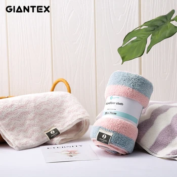 

GIANTEX Stripe Microfiber Face Towel Super Absorbent Bathroom Towels For Adults 30x70cm toallas serviette recznik handdoeken