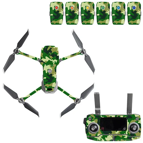 Красный Граффити наклейка Skins Комплект для DJI Mavic 2 Drone Body sticker пустынный камуфляж наклейки аксессуары для кожи Mavic 2 PRO/Zoom - Цвет: Красный