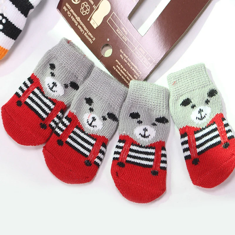 Весенне-осенние креативные носки для собак, теплые забавные носки для питомцев, хлопковые носки с принтом для животных, высококачественные товары для собак