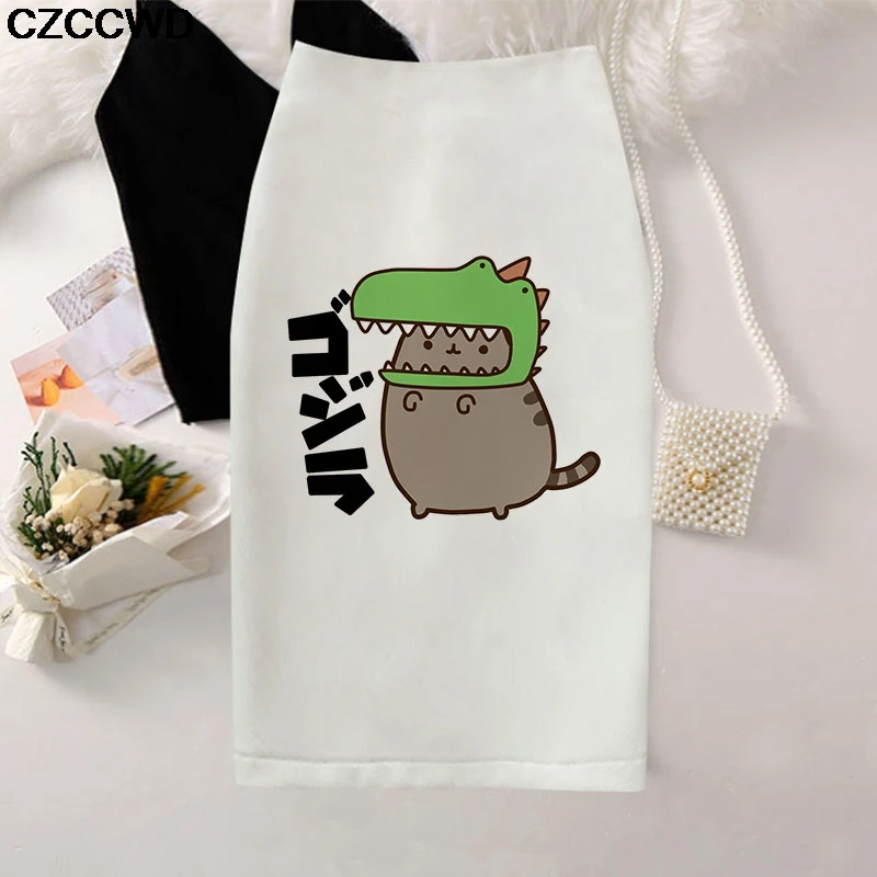 Women Skirt Mini Bodycon Skirt Cute Cat Print Women Slim Knee Length High Waist Sexy Pencil Skirt Faldas Mujer Moda Jupe Femme