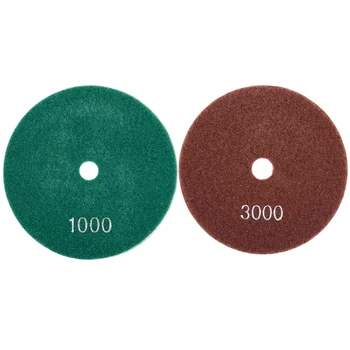 

2 Kinds 5 Inch 125Mm Wet Diamond Polishing Pads Marble Granite Grits , 1000 & 3000